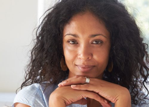 Woman with a deviated septum