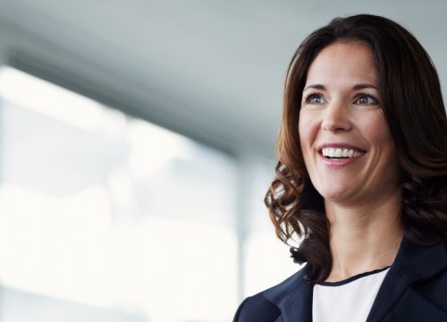 Middle-age woman experiencing eyebrow and forehead sagging